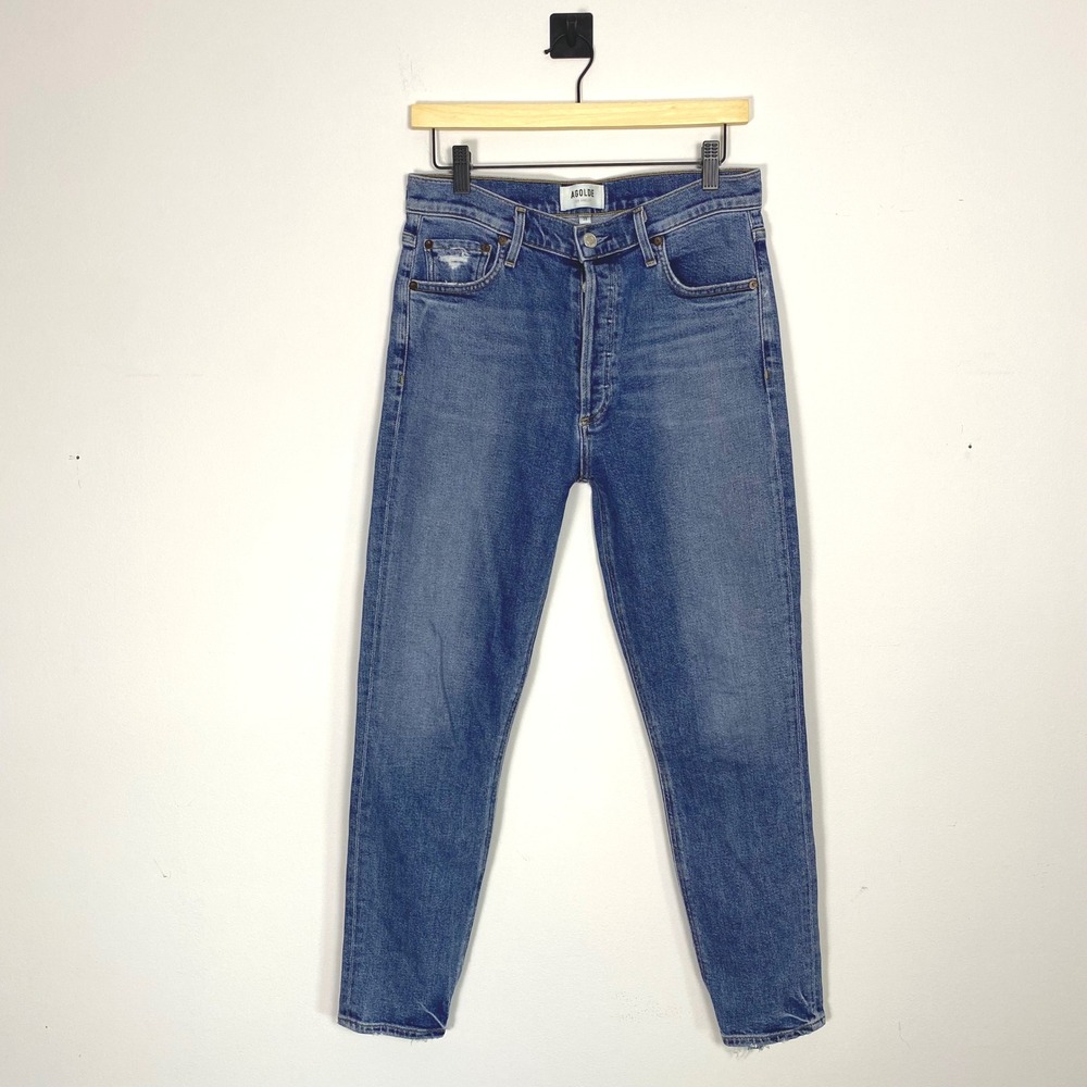 AGOLDE Nico High Rise Straight Leg Jeans Blue Denim‎ Size 28 Button Fly